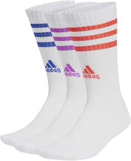 adidas Unisex Adult 3-Stripes Cushioned Crew Socks 3 Pairs