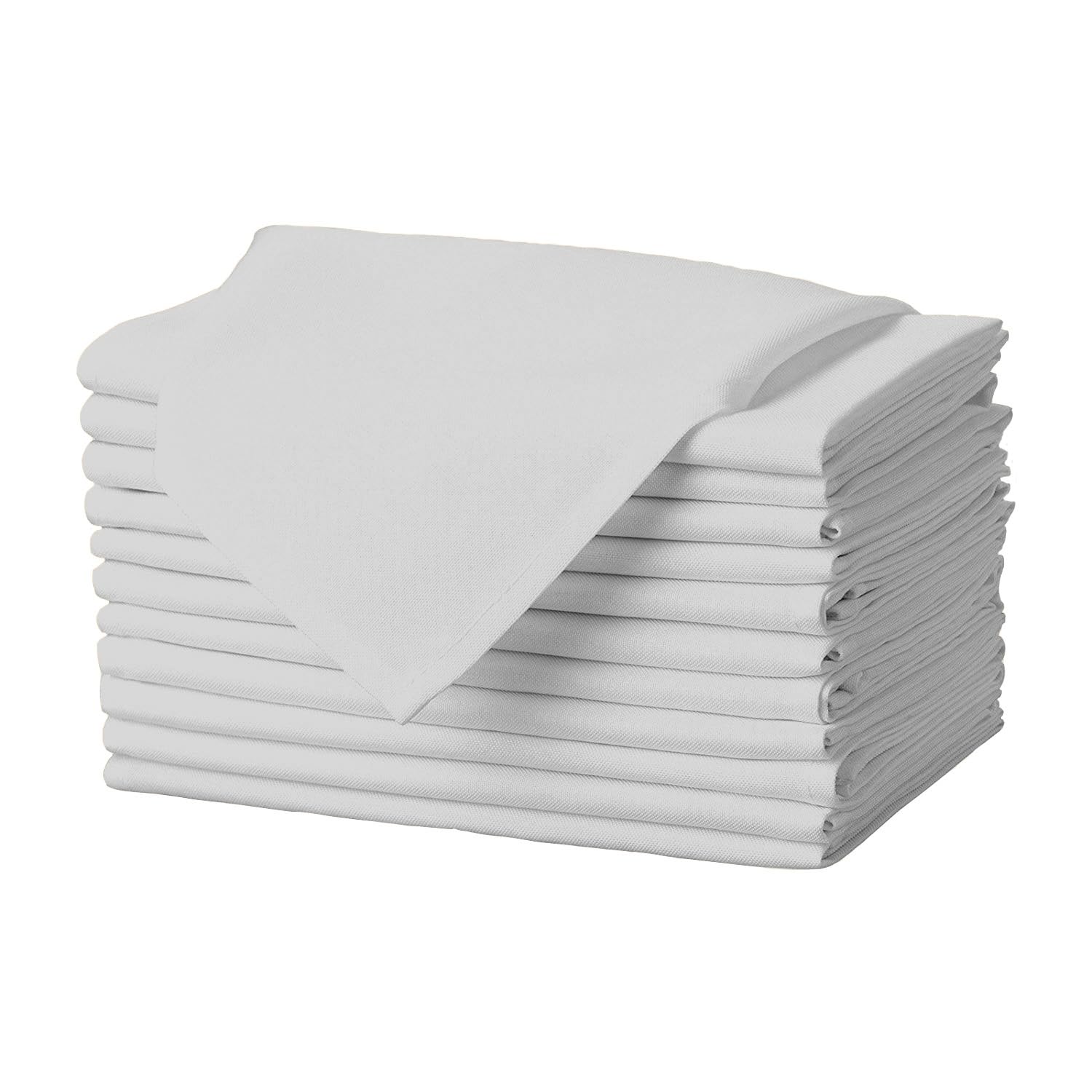 Gee Di Moda Cloth Napkins - 17 x 17 Inch Silver Dinner Napkins - Set of 12 Soft 