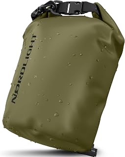 Nordlight Dry Bag 5 L Waterproof Bag – (Olive Green) Waterproof Pack Bag with Roll Top Closure and Shoulder Strap | Swimming, Bathing, Beach, Canoeing, Stand-Up Paddling, Diving