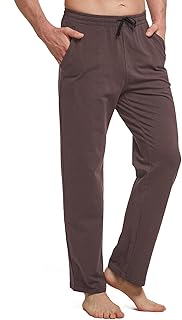 baleaf Men's Cotton Sweatpants Open Bottom Lounge Pants with 2 Side Pockets