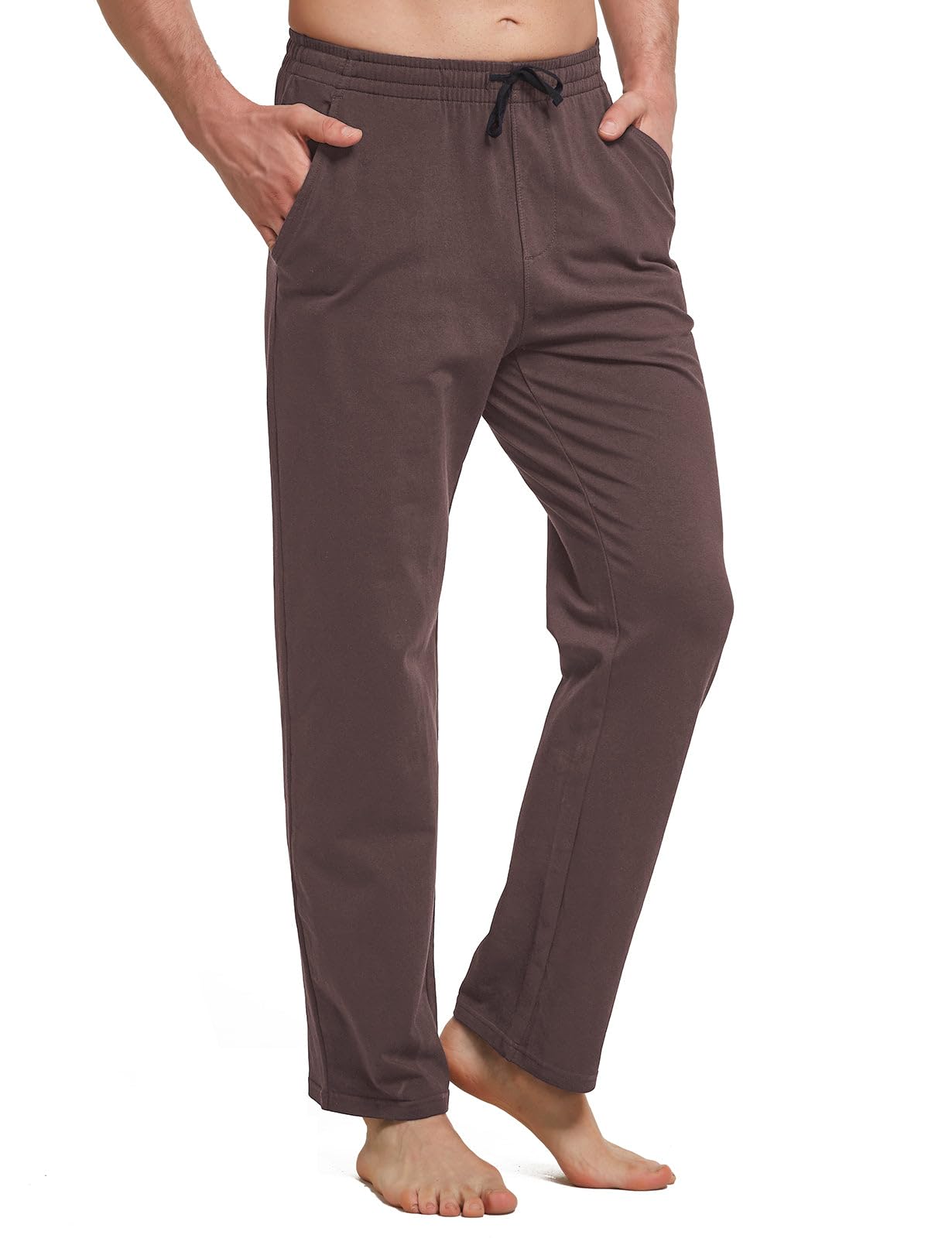 baleaf Men's Cotton Sweatpants Open Bottom Lounge Pants with 2 Side Pockets