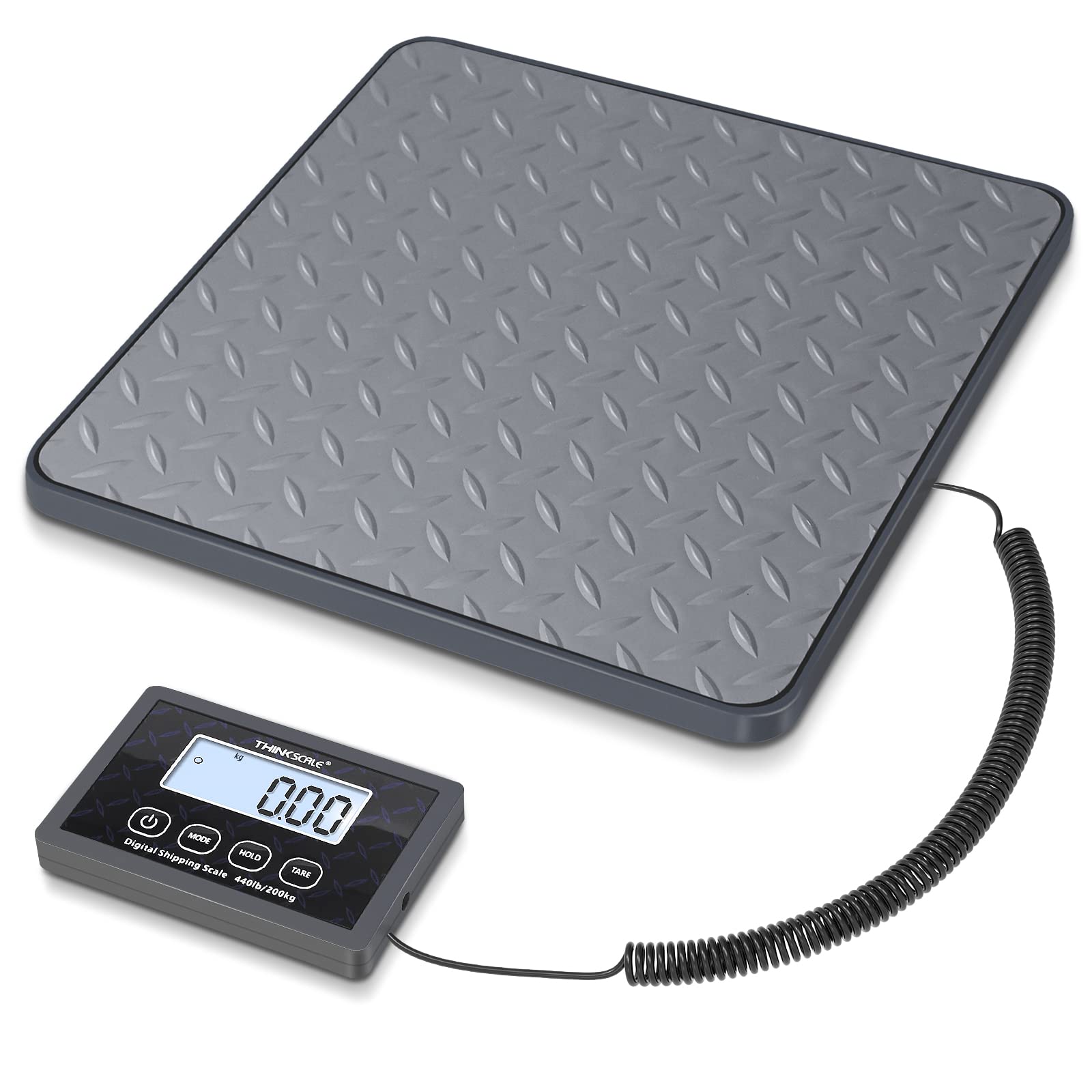 THINKSCALE Shipping Scale, 440 lb x 1 oz Digital Postal Scale, Hold & Tare | Non