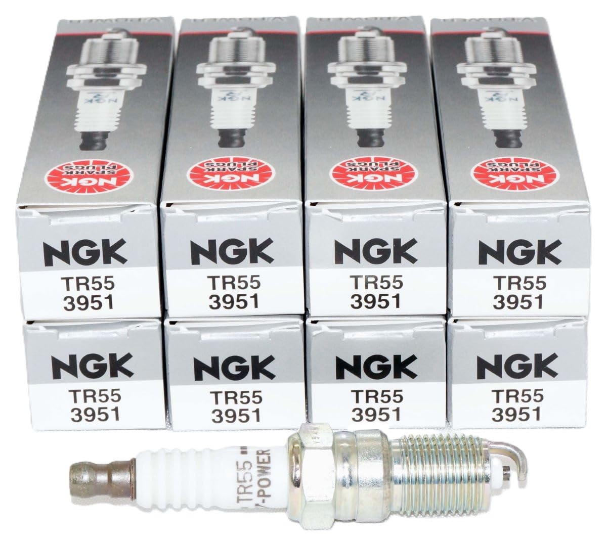 NGK 3951 Spark Plugs TR55 (8 Pack) | Replaces SP400 SP446 41-600 41-601 41-606 S