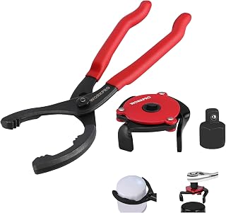 WORKPRO 2-Piece Oil Filter Wrench Set, Oil Change Tools Kit for Car | 12” Adjustable Oil Filter Pliers (Fits 2-3/8" to 4") &amp; Universal 3-Jaw Oil Filter Removal Tool, Ideal for Motorcycle, Truck