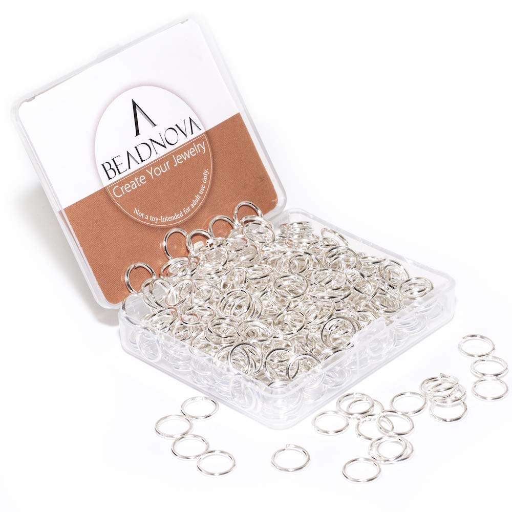 BEADNOVA 10mm Jump Rings Silver Jewelry Jump Rings for Jewelry Making Accessorie
