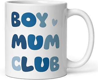 Confidently Quirky - Boy Mum Club White Mug, Mum to be, Pregnancy Gift, Maternity Leaving Gift, Friend Pregnancy, Baby Shower Gift, Baby Hamper, Boy Mum, New Mum