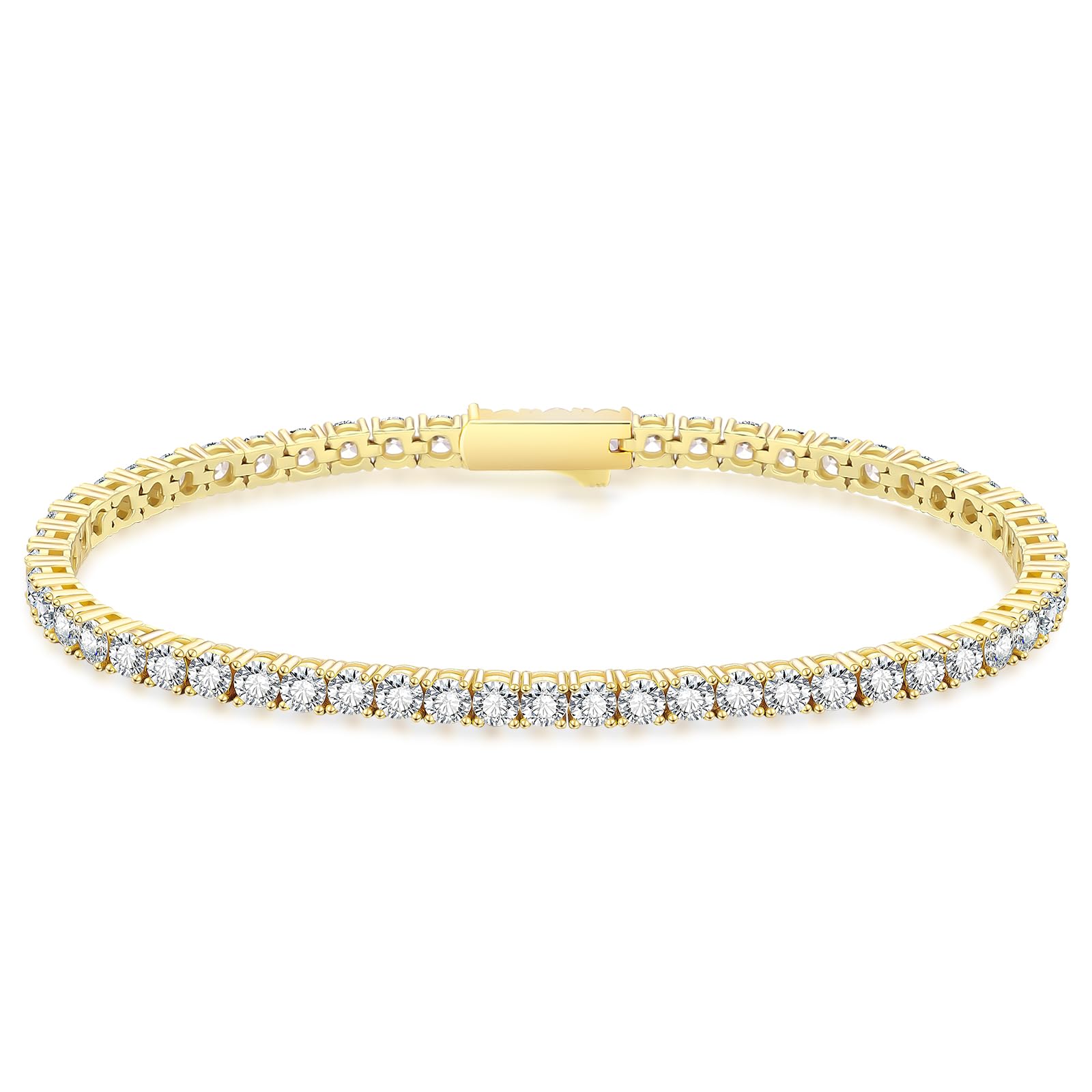 KRKC&CO Tennis Bracelet, Zirconia, Men’s Bracelet, 3/4/5 mm, Hypoallergenic, CZ 