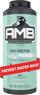 Anti Monkey Butt Baby Powder - Talc-Free Cornstarch Powder for Diaper Rash Prevention - Calamine &amp; Hypoallergenic Formula for Anti-Chafing &amp; Itch Relief - 8 oz
