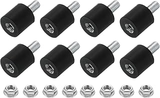 uxcell M3 Rubber Mounts, 8Pcs 8x8mm(DxH) Rubber Cylindrical Anti Vibration Isolator Shock Absorber with Lock Nut for Car Bobbin Generator Air Compressors