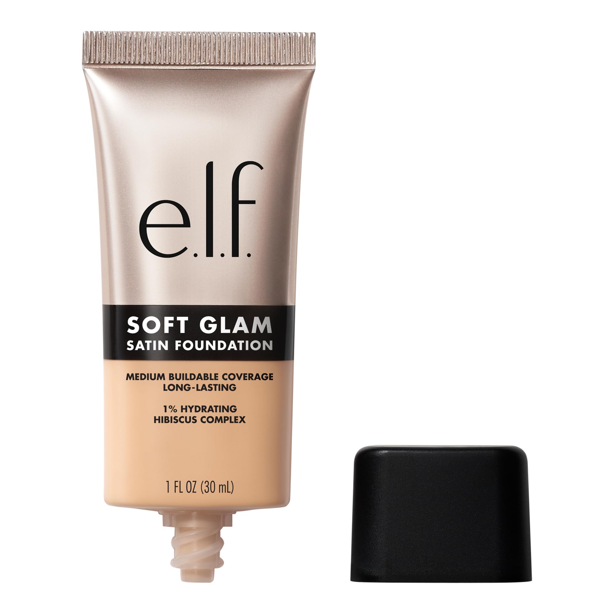 e.l.f. Soft Glam Satin Foundation, Medium Coverage, 21 Light Neutral | Satin Fin