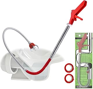 Toilet Auger Drain Snake Cleaner Tool,51" Toilet Snake Clog Remover Tool | Upgraded Grabber Unclogger Tool,Stainless Steel Telescoping Rod for Pick/Grab Objects Clogged in Toilet Pipes/Drain