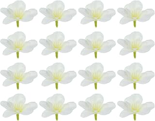 Artificial Orchid Petals 24pcs Faux Orchid Head Fake Butterfly Flowers Crafts for Home Wedding Decoration Cream White