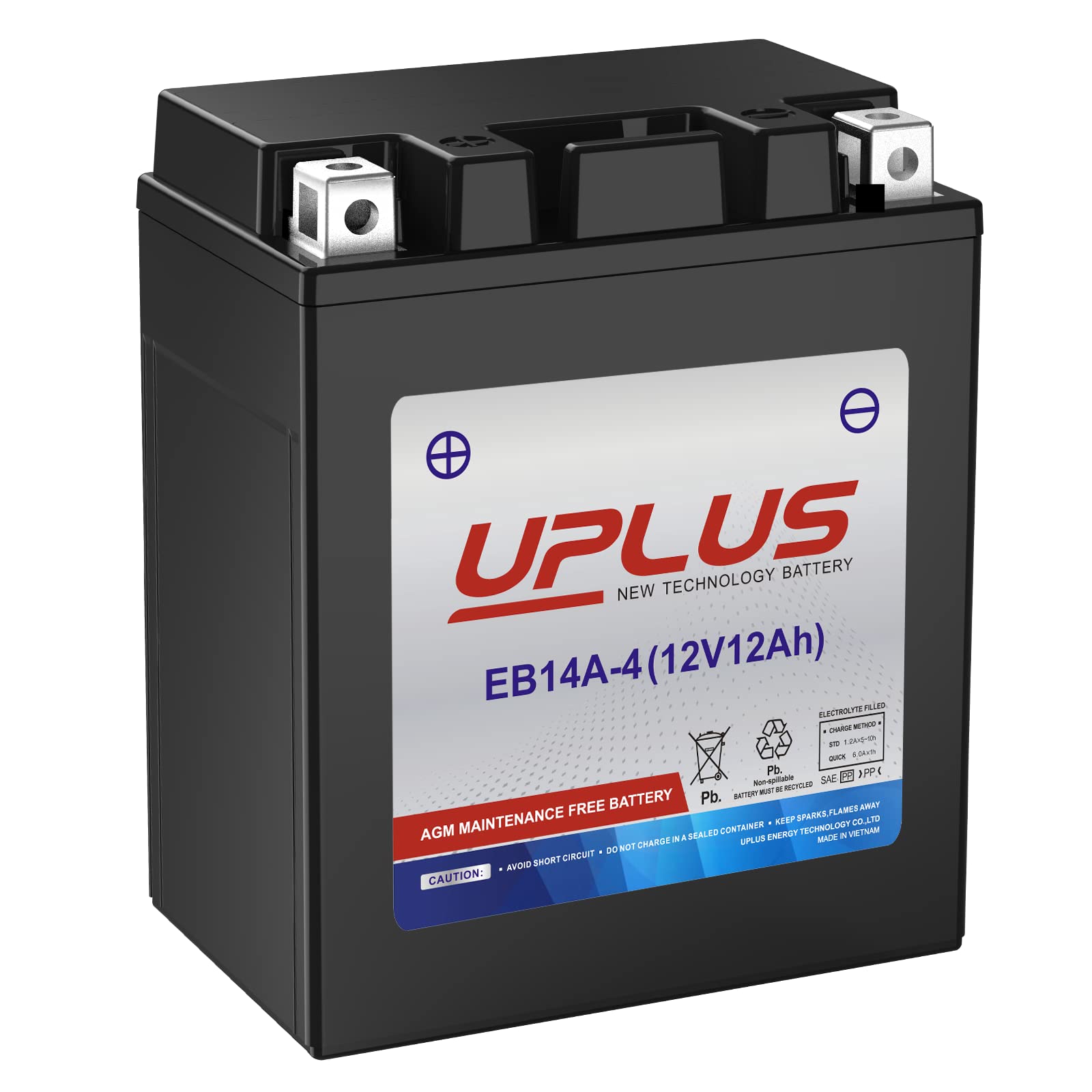 UPLUS ATV Battery YTX14AH-BS, EB14A-4 Scooter Snowmobile UTV Motorcycle Battery 