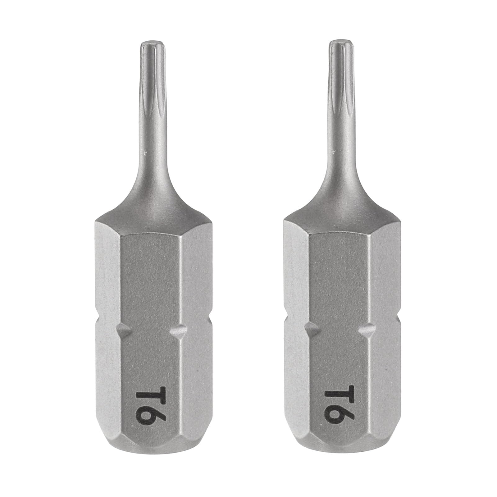 Generic 2pcs 1/4" T6 Torx Screwdriver Bits, Hex Shank, 25mm Length, 6 Point Star