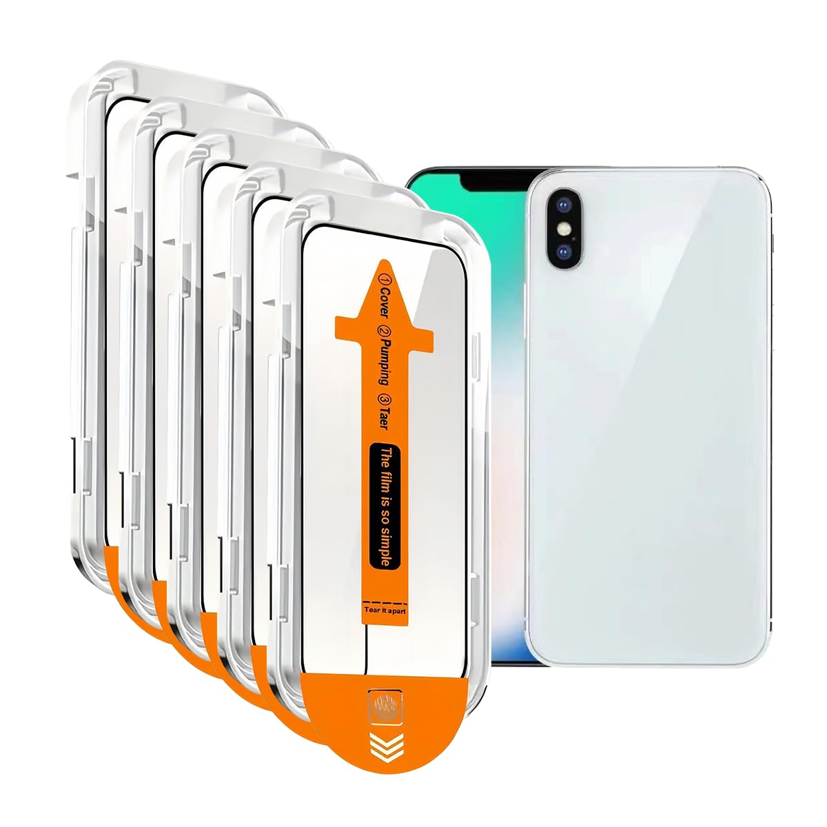 5 Pack Full Edge Tempered Glass Screen Protector for iPhone 11 Pro/XS/X 5.8 Inch
