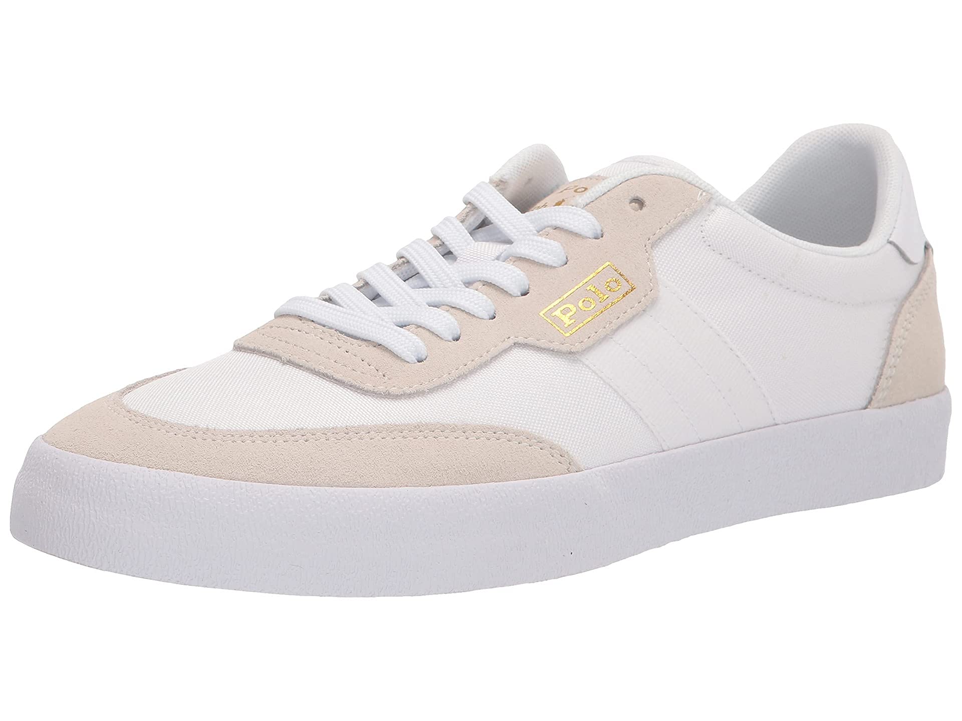 POLO RALPH LAUREN Men's Court VLC Sneaker, White/Pure White, 13 UK