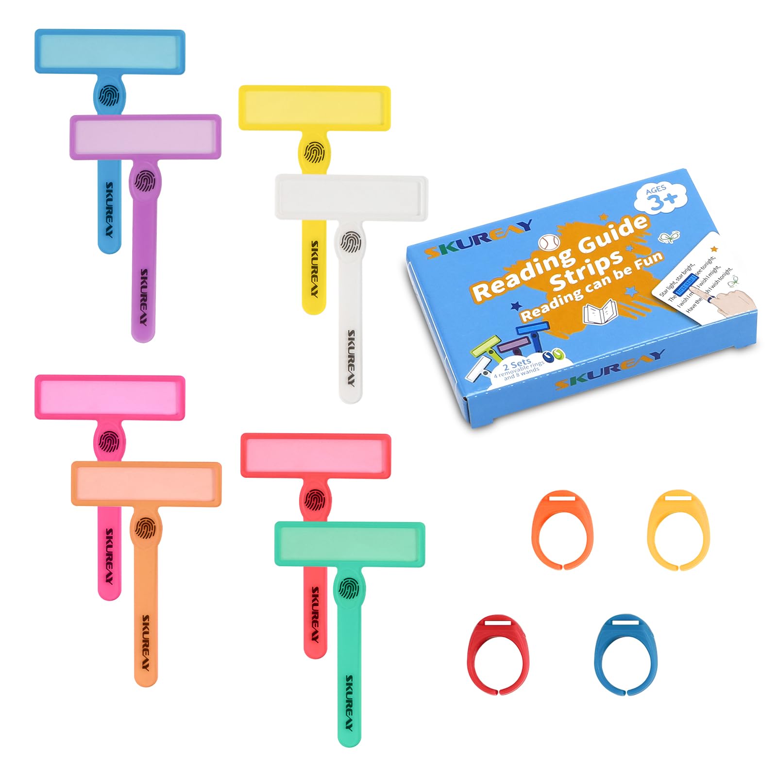 Guided Reading Strips Dyslexia Reading Tools for Kids - 12 PCS | Colorful Text O