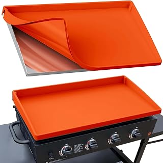 BANGIE Griddle Cover Mat for Blackstone 36 Inch Griddle Accessories | Full Wrap-Around Protection Silicone Mat for Griddle | Food Grade Silicone Grill Mat | ORANGE