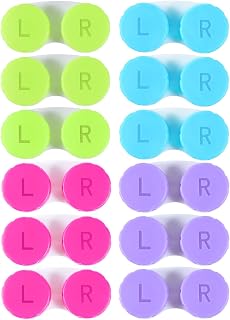 KISEER 12 Pack Colorful Contact Lens Case Box Holder Container Soak Storage Kit