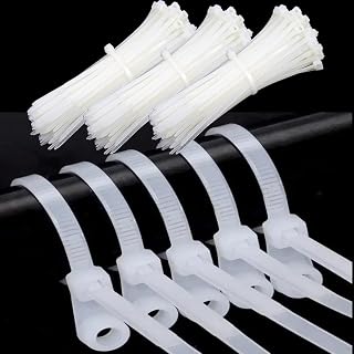 300pcs Self Locking Nylon Cable Ties Plastic Cord Ties Heavy Duty Cable Tie Ring Loop Organizer White 3x100mm
