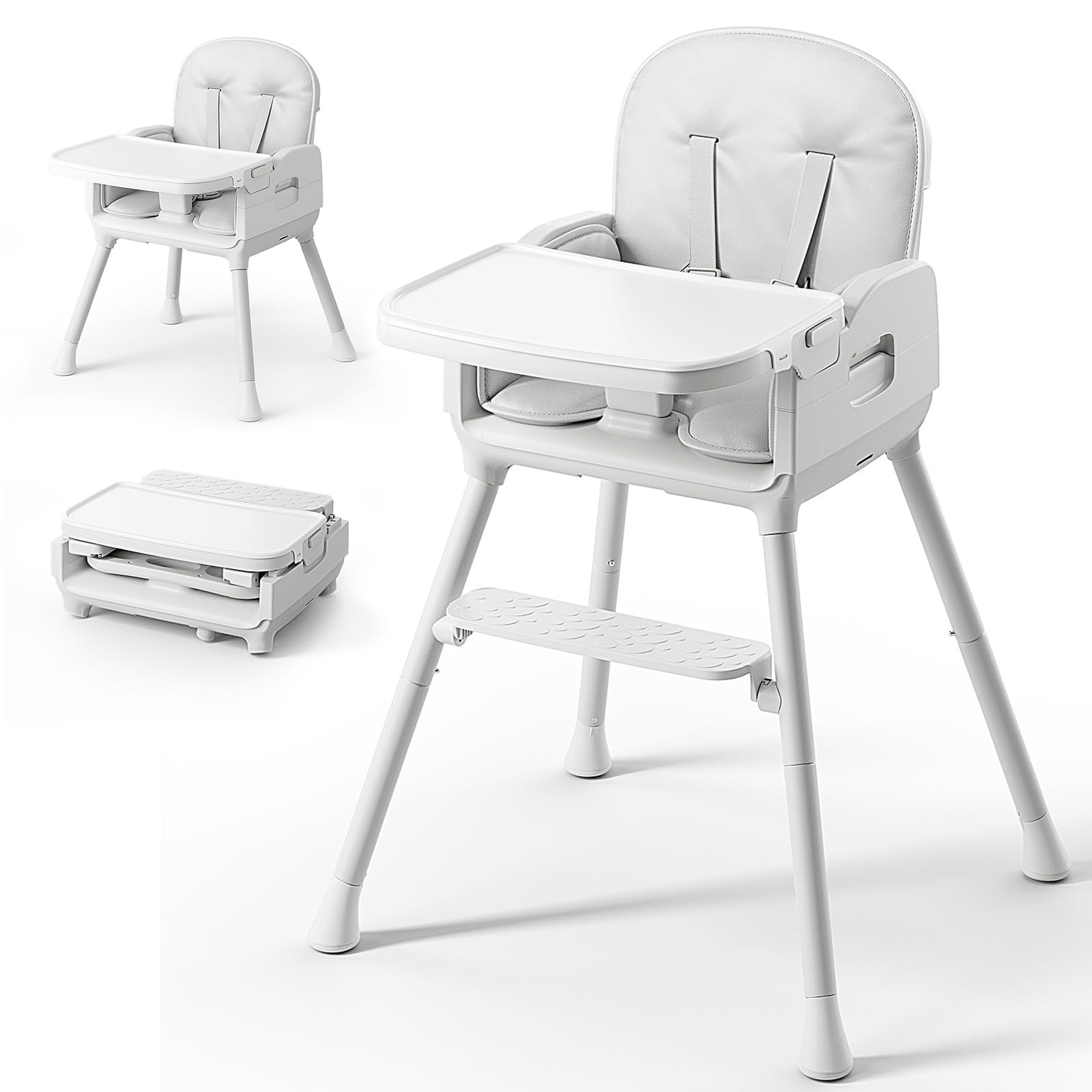 Obee Odee 3-in-1 Portable Baby High Chair for Babies and Toddlers (Grey) | Folda