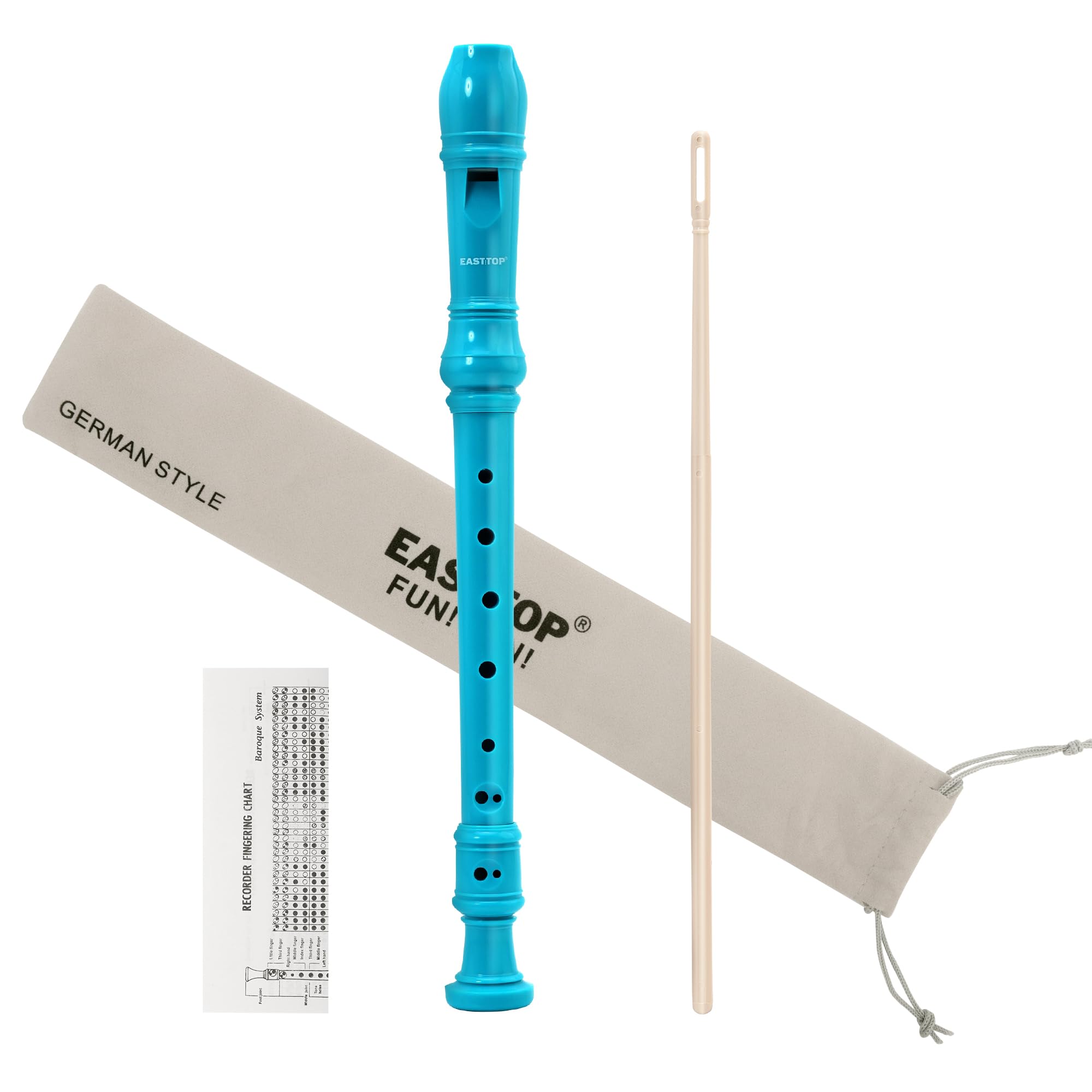 EAST TOP Soprano Recorder for Kids Beginners, 8 Hole Plastic German Fingering Fl