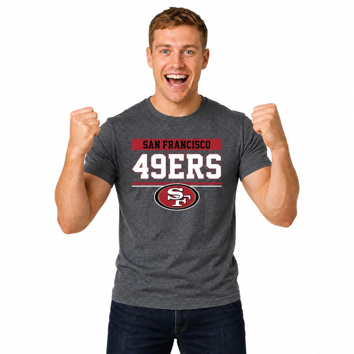 NFL Charcoal T-Shirt for Men and Women - Cotton Blend Tagless Tee | Officially l