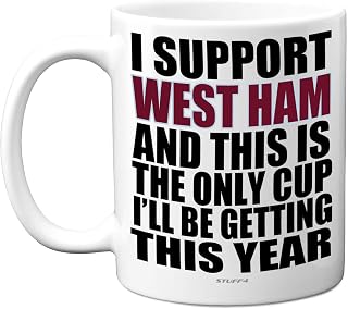Stuff4 Funny Football Mug Gift for West Ham Fans, Footy Only Cup | Joke Xmas Birthday Mugs Present Gifts for Son Dad Brother Uncle Colleague Friend Cousin