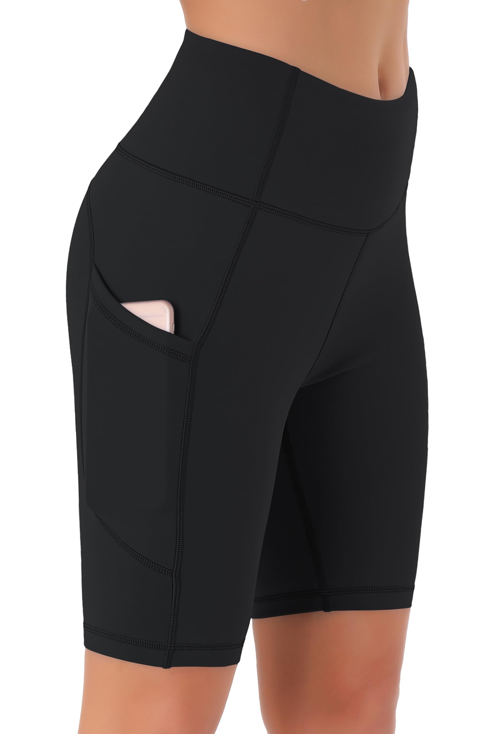 JOYSPELS Women's High Waisted Cycling Shorts with Pockets | Non-See Through, 4-W