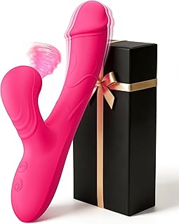 Allovü G Spot Rabbit Dildo Vibrator Sex Toys with 10 Suction & Vibration | Clitoral Nipple Sucking Vibrators, USB Rechargeable Dildo Adult Sex Toys for Women and Couples Lovers Waterproof Quiet