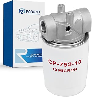 RARAYC Spin-On Hydraulic Oil Filter Assembly, with Indicator Ports for Petroleum-Based Fluids 10 Micron, 20 GPM, 200 PSI 3/4" NPTF Ports Return Line Filtration