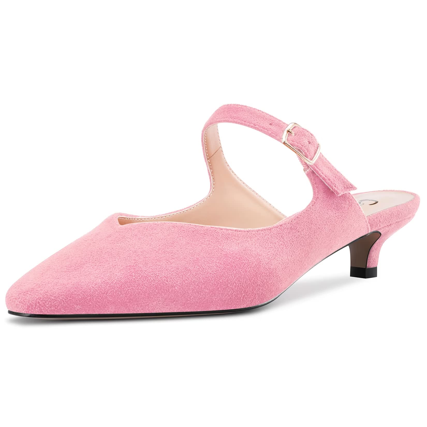 Castamere Women's Low Kitten Heel Square Toe Slip-on Sandals Party Classic 3 CM 