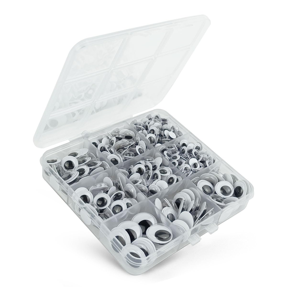 520 Pcs Wiggle Googly Eyes with Self-Adhesive | 6mm 8mm 10 mm 12mm 15mm Mixed Pa