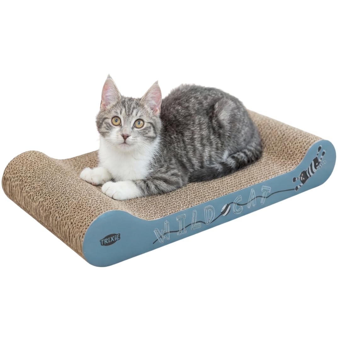 TRIXIE Wild Cat Scratch Board with Catnip - for Natural Nail Care - 41 × 7 × 24 
