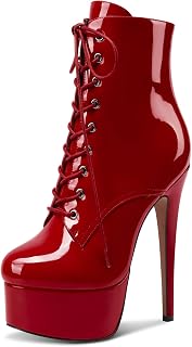 NobleOnly Women's High Heels Platform Ankle Boots 16cm Ankle Boots