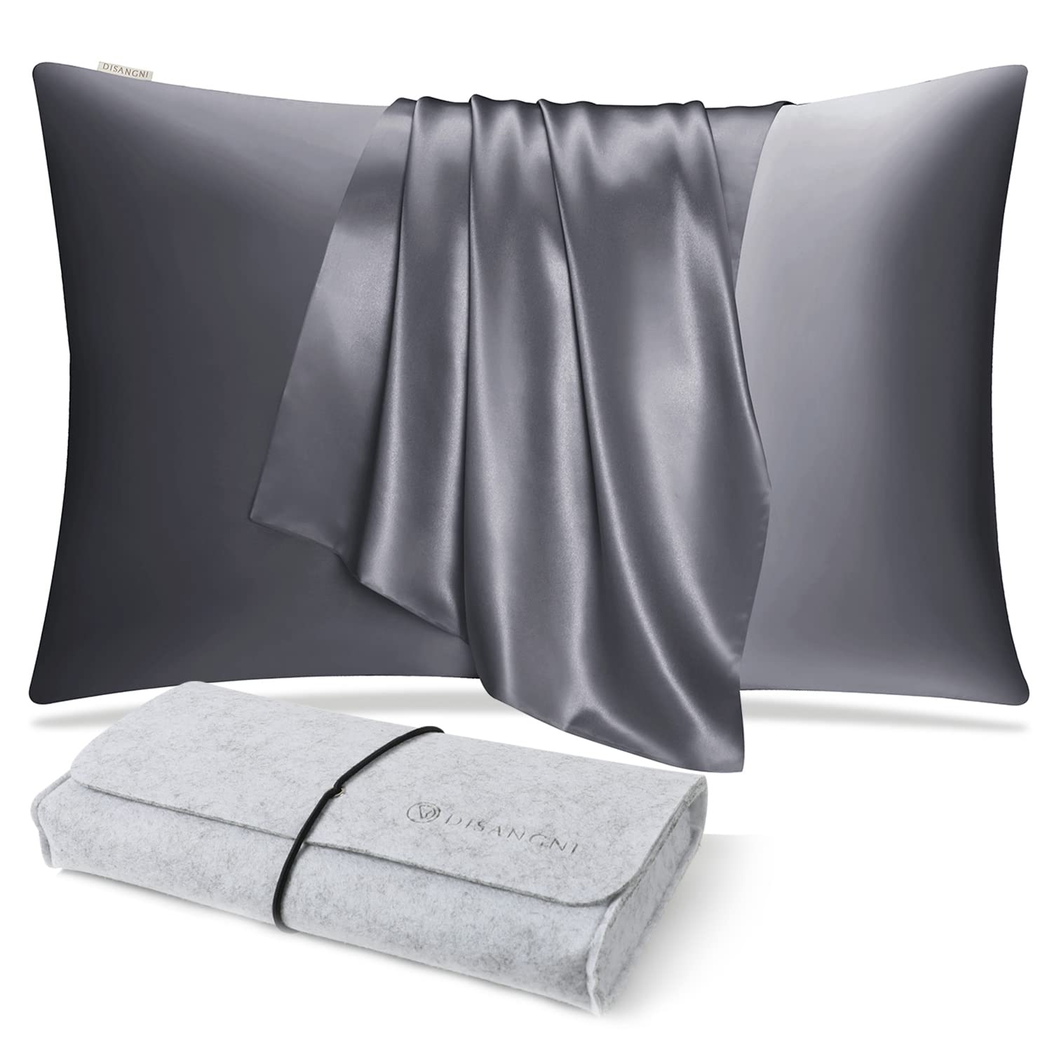 DISANGNI 100% Natural Mulberry Silk Pillow case for Hair and Skin with Hidden Zi
