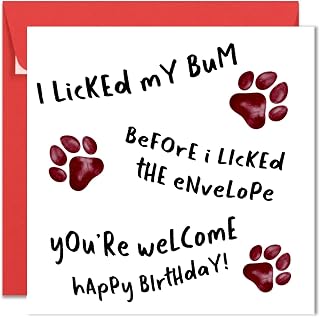 Printperfect - Funny Birthday Card From The Dog Amusing Birthday Card For Dog Owner - “Fur Baby Gift For Dog Mum, Dad, Wife, Husband, Girlfriend, Boyfriend - Hilarious Card For Dog Parents