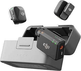 DJI Mic Mini (2 TX + 1 RX + Charging Case), Ultralight, Detail-Rich Audio | 48h Use, Noise Cancelling, Automatic Limiting, Wireless Microphone for Camera/iPhone/Android, Vlog, Streaming