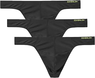 JINSHI Men's Ice Silk Shiny G-String Thong, Sexy Low Rise Bikini Underwear, Butt Flaunting, T-Back