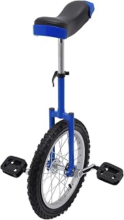 Josbuynls 16"/24" Wheel Unicycle, Wheel Unicycle with Steel Rim Skid-Proof Tire Adjustable Seat Sports Exercise Bicycle for Daily Fitness