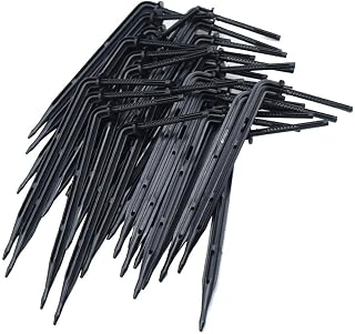 Drip Irrigation Sprinkler Drip Emitters Saving Watering Garden Micro Dripper Hose 3/5mm (Black Curved Arrow, 50pcs)