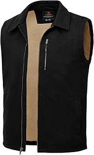 TBMPOY Mens Winter Vest Fleece Lined Sherpa Full Zip Up Vest Lightweight Outerwear Warm Cotton Casual Travel Jackets