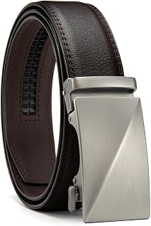 Men's Casual Belt with Adjustable Ratchet Buckle, Slim Fit