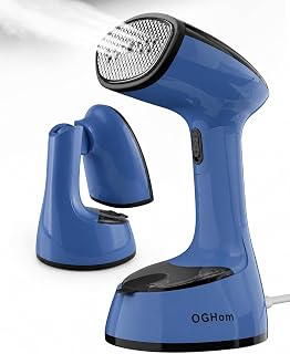 Steamer for Clothes, 1000W Handheld Clothes Steamer,Blue | 30s Fast Heat-Up, 180ml Tank, Aluminum Heating Plate, Smart Safety Protection, Black(120V US Version)