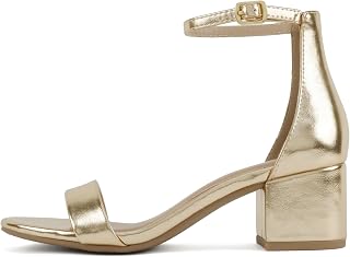 CITYCLASSIFIED Women's Block Open Toe Ankle Strap Heeled Sandals