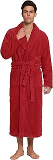 PJGGZ Men's Shawl Collar Bathrobe, Soft Long Towel Robe for Men - Super Absorbent Quick Dry yet Warm