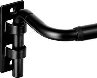 upsimples Blackout Curtain Rods, For 48 to 84 inch, Matte Black, 5/8" Dia | Wrap Around, Room Darkening, Adjustable 30 to 86 Inches, For Bedroom, Living Room