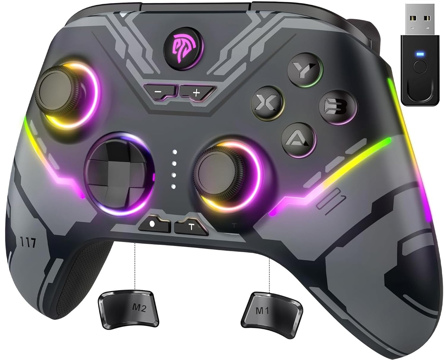 EasySMX X15 Wireless PC & Steam Gaming Controller, Hall Effect, Black | Hall Eff