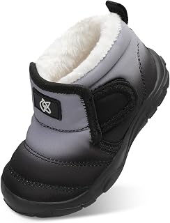 JIASUQI Baby Boys Girls Winter Warm Fluffy Snow Boots with Faux Fur Lining