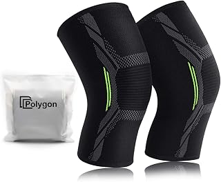 Polygon Knee Brace, 2 Pack Compression Support Sleeve for Women & Men